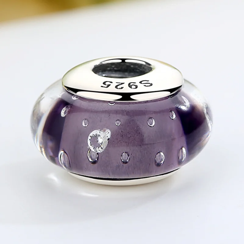 (Bild für) Charm-Anhänger aus violettem Muranoglas im Pandora-Stil - SCZ001 - Ansicht 4