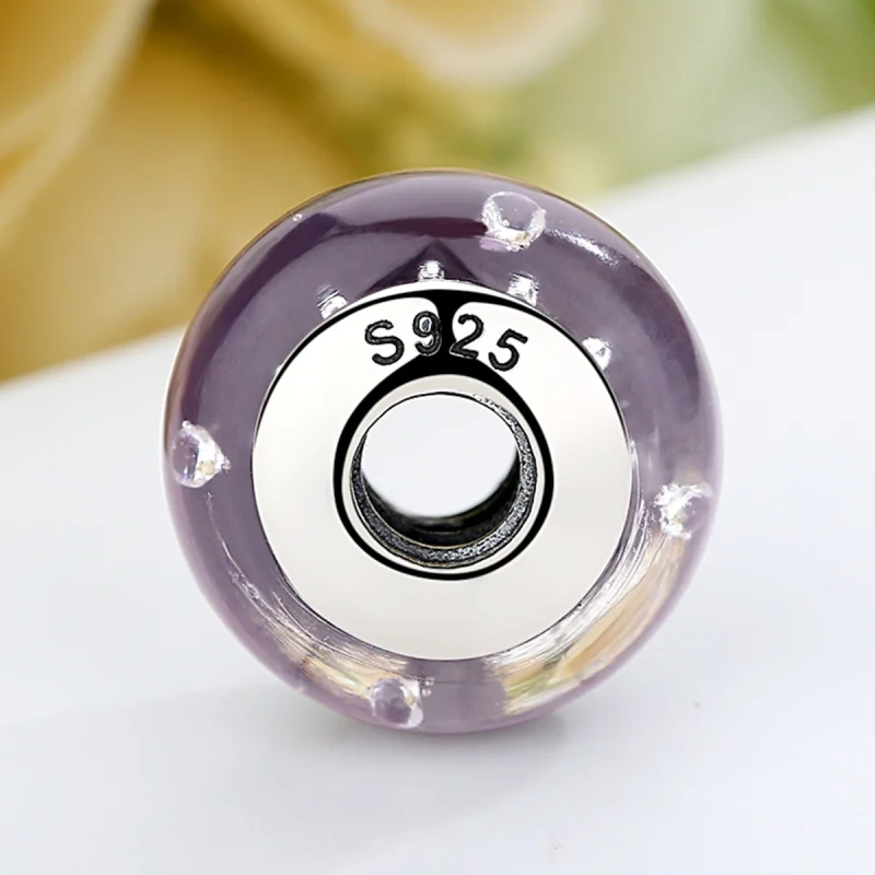 (Bild für) Charm-Anhänger aus violettem Muranoglas im Pandora-Stil - SCZ001 - Ansicht 5