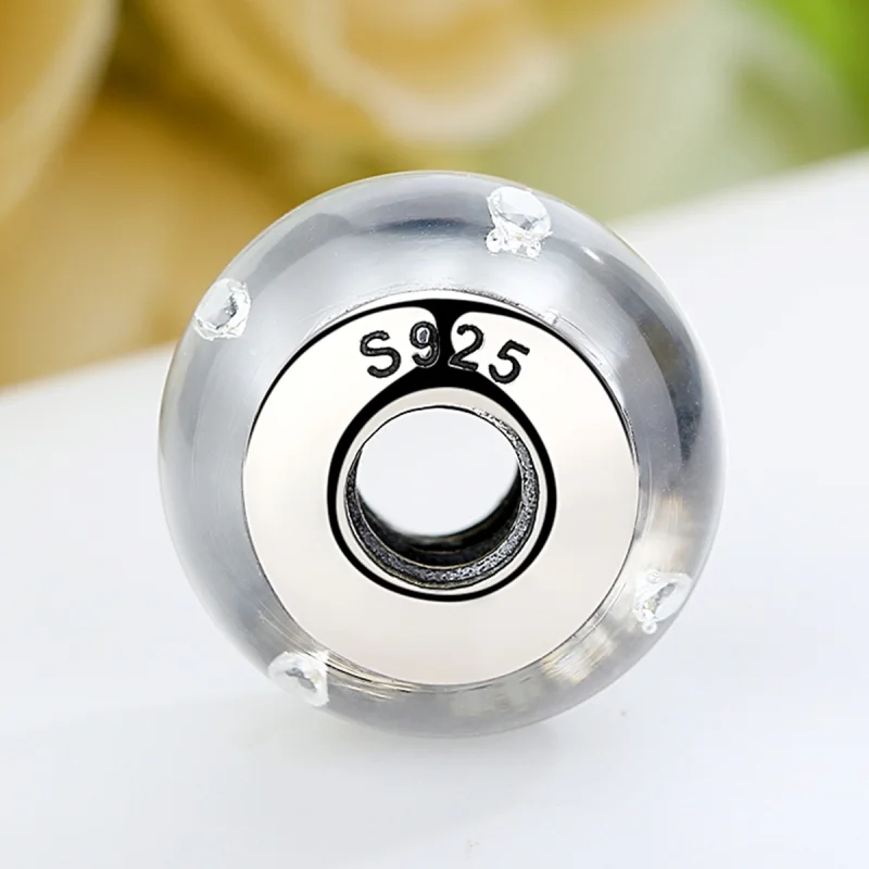 (Bild für) Charm-Anhänger aus weißem Muranoglas im Pandora-Stil - SCZ002 - Ansicht 4