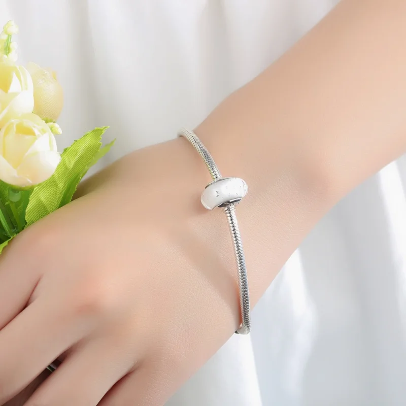 (Bild für) Charm-Anhänger aus weißem Muranoglas im Pandora-Stil - SCZ002 - Ansicht 6