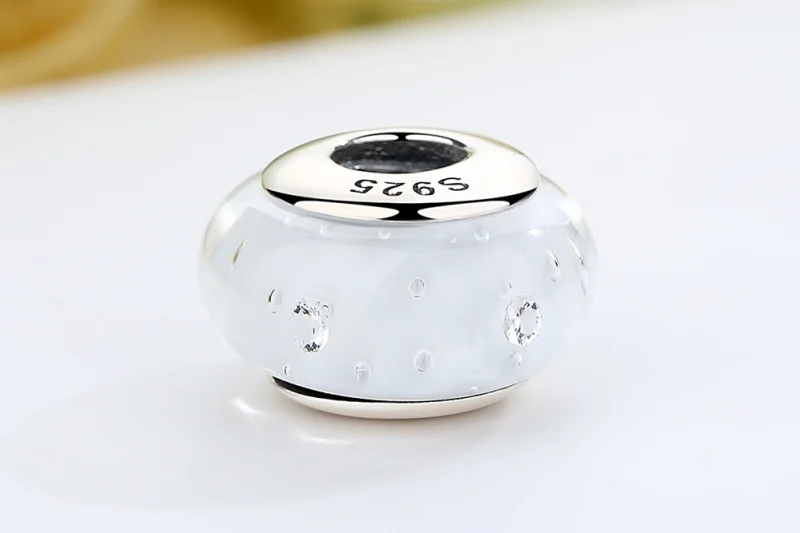 (Bild für) Charm-Anhänger aus weißem Muranoglas im Pandora-Stil - SCZ002 - Ansicht 7