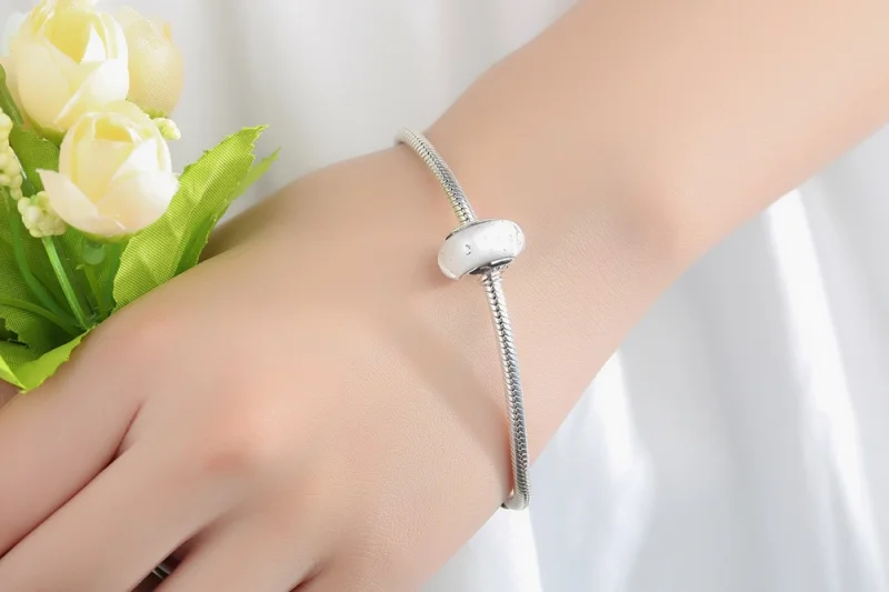 (Bild für) Charm-Anhänger aus weißem Muranoglas im Pandora-Stil - SCZ002 - Ansicht 9