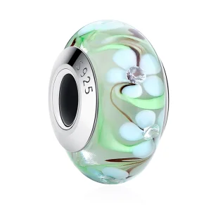 (Bild für) Charm-Anhänger „Blumen“ im Pandora-Stil aus Muranoglas - SCZ020