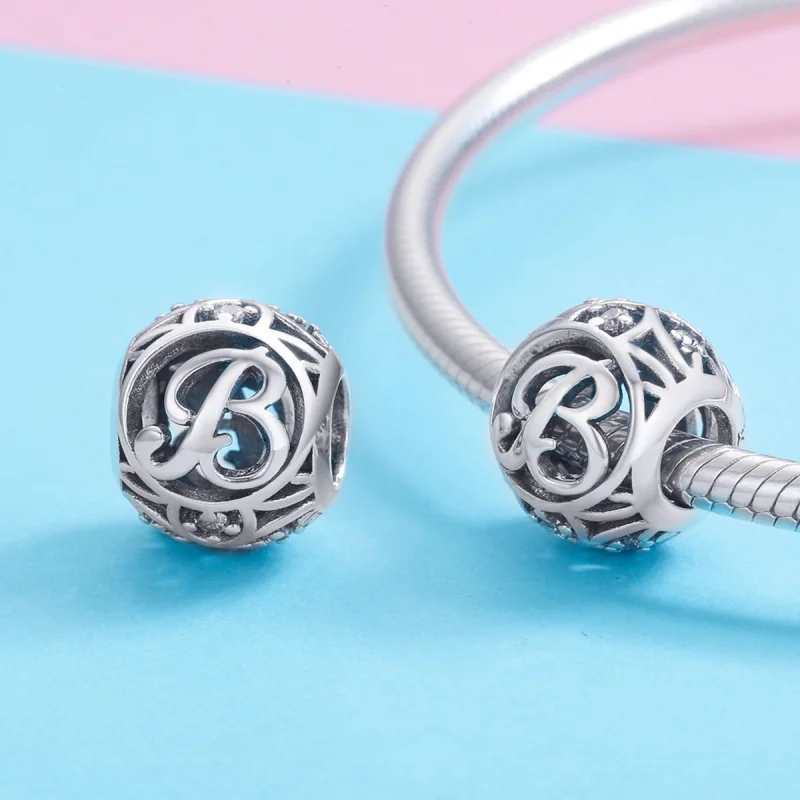 (Bild für) Charm-Anhänger „Buchstabe B“ im Pandora-Stil - SCC738-B - Ansicht 3