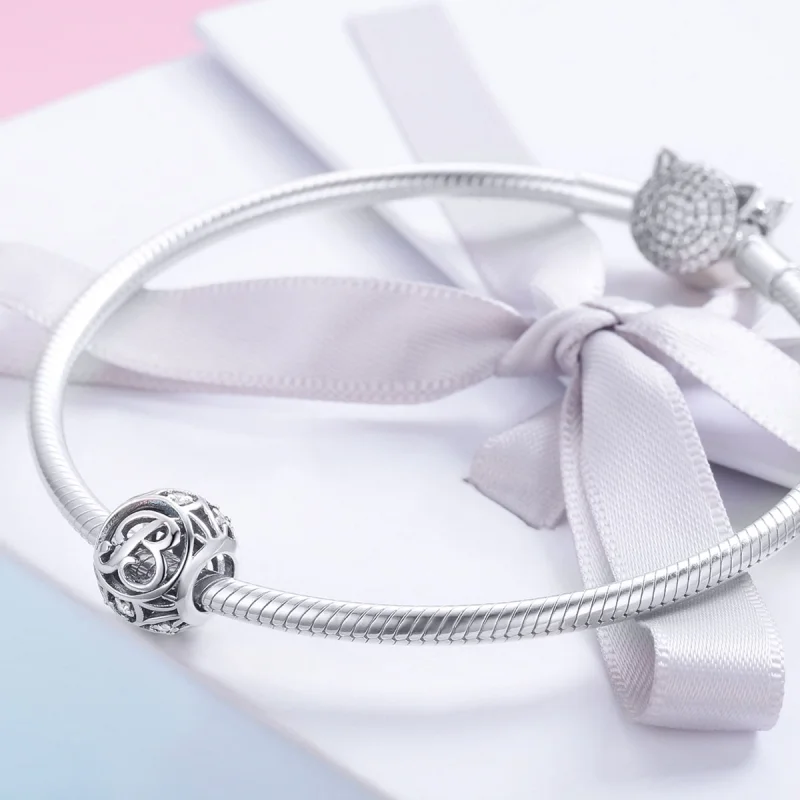 (Bild für) Charm-Anhänger „Buchstabe B“ im Pandora-Stil - SCC738-B - Ansicht 4