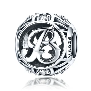 (Bild für) Charm-Anhänger „Buchstabe B“ im Pandora-Stil - SCC738-B