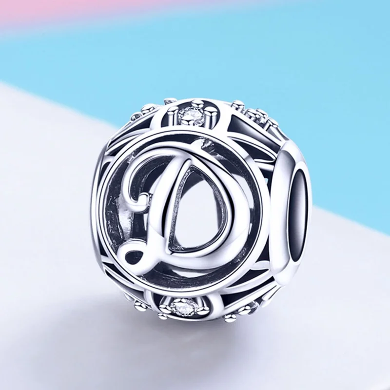 (Bild für) Charm-Anhänger „Buchstabe D“ im Pandora-Stil - SCC738-D - Ansicht 2