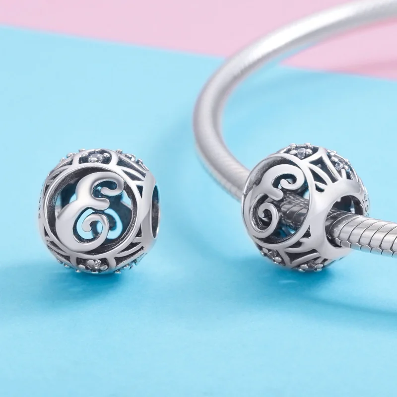 (Bild für) Charm-Anhänger „Buchstabe E“ im Pandora-Stil - SCC738-E - Ansicht 3