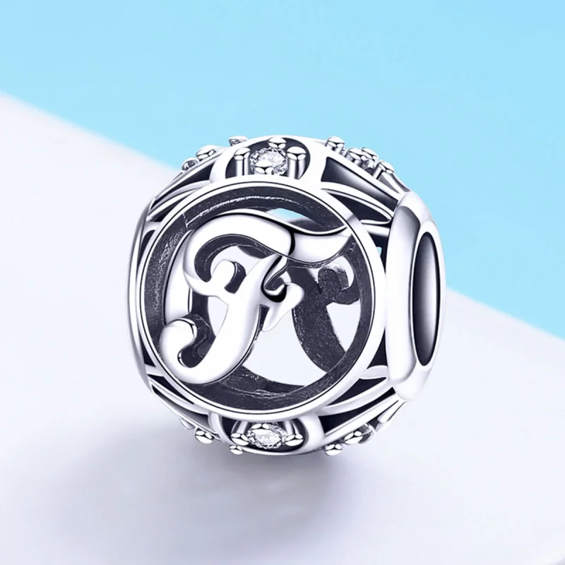 (Bild für) Charm-Anhänger „Buchstabe F“ im Pandora-Stil - SCC738-F - Ansicht 2