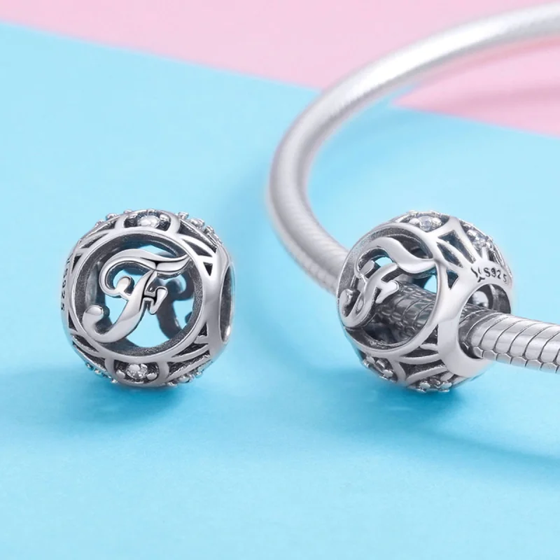 (Bild für) Charm-Anhänger „Buchstabe F“ im Pandora-Stil - SCC738-F - Ansicht 3