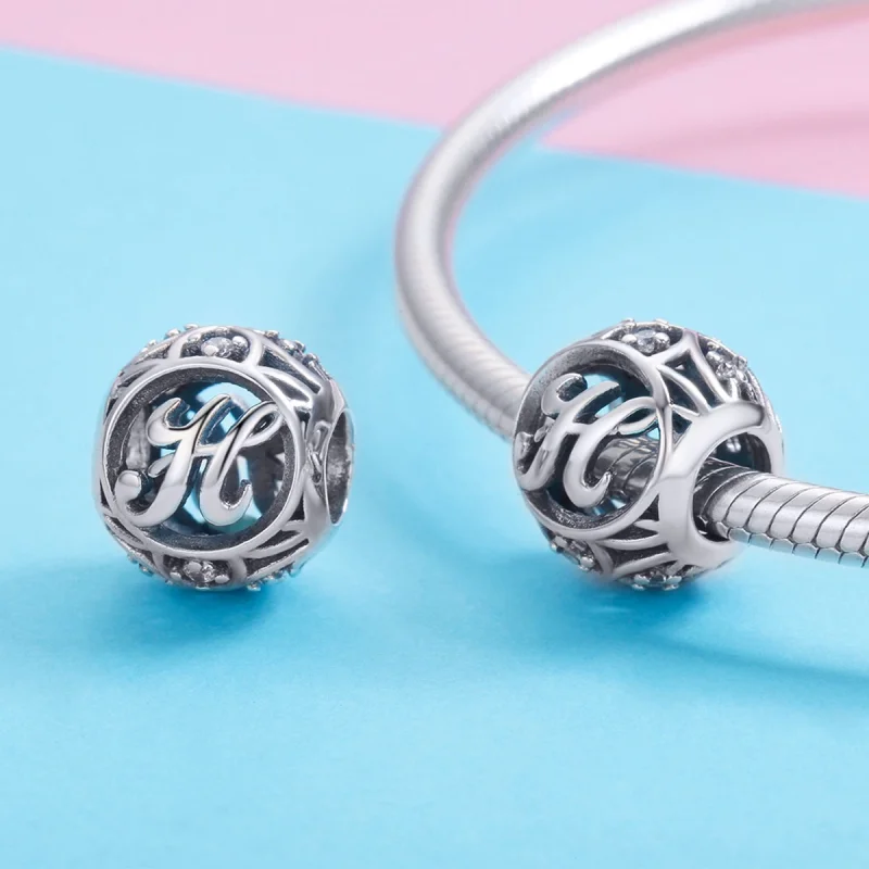 (Bild für) Charm-Anhänger „Buchstabe H“ im Pandora-Stil - SCC738-H - Ansicht 3