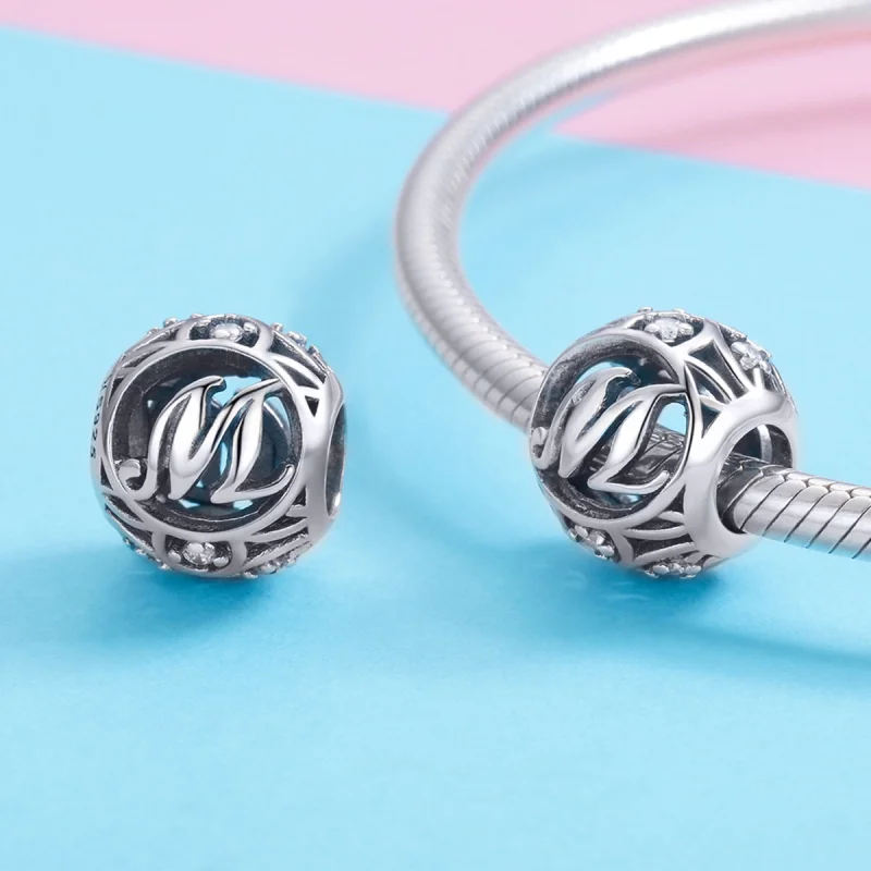 (Bild für) Charm-Anhänger „Buchstabe M“ im Pandora-Stil - SCC738-M - Ansicht 3