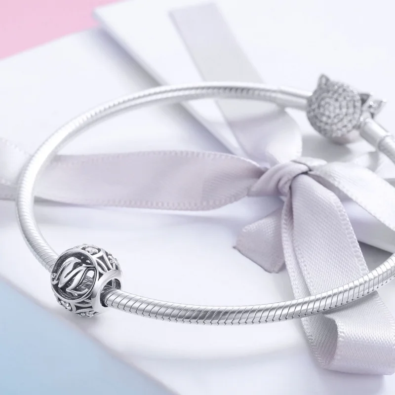 (Bild für) Charm-Anhänger „Buchstabe M“ im Pandora-Stil - SCC738-M - Ansicht 4