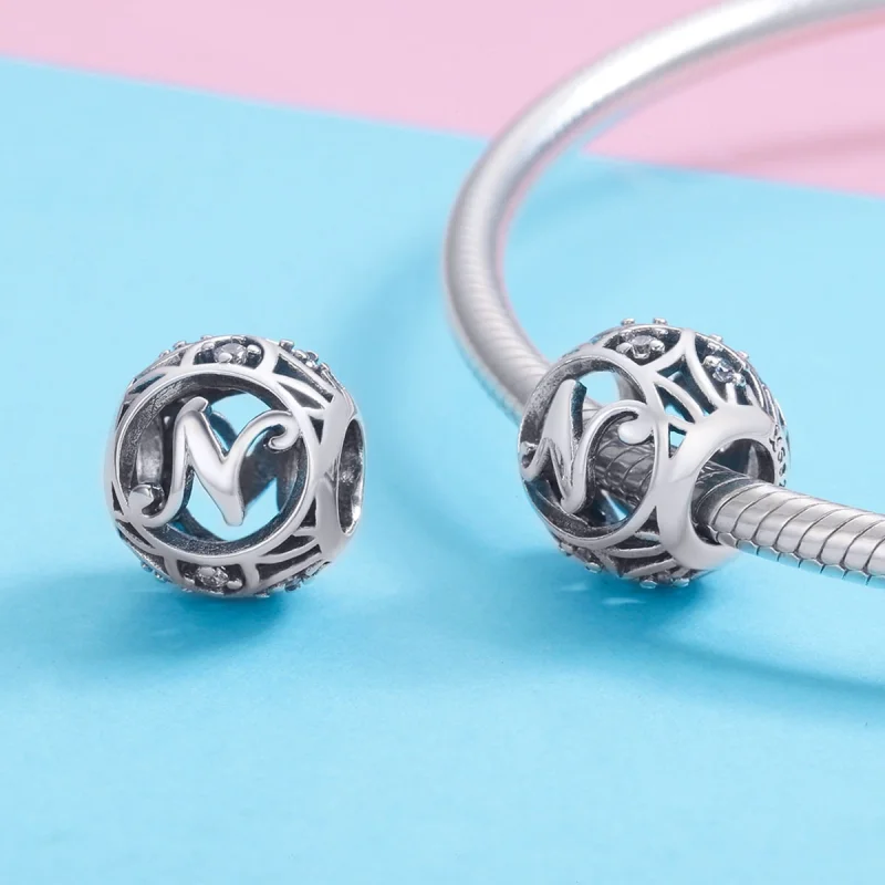 (Bild für) Charm-Anhänger „Buchstabe N“ im Pandora-Stil - SCC738-N - Ansicht 3