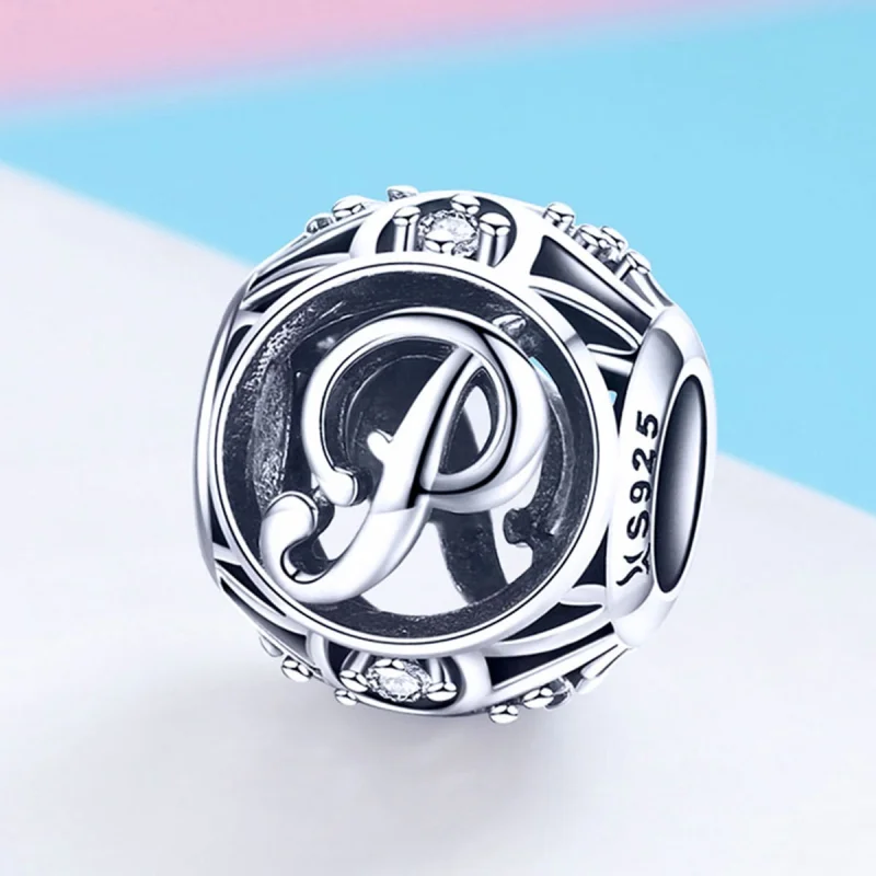 (Bild für) Charm-Anhänger „Buchstabe P“ im Pandora-Stil - SCC738-P - Ansicht 2