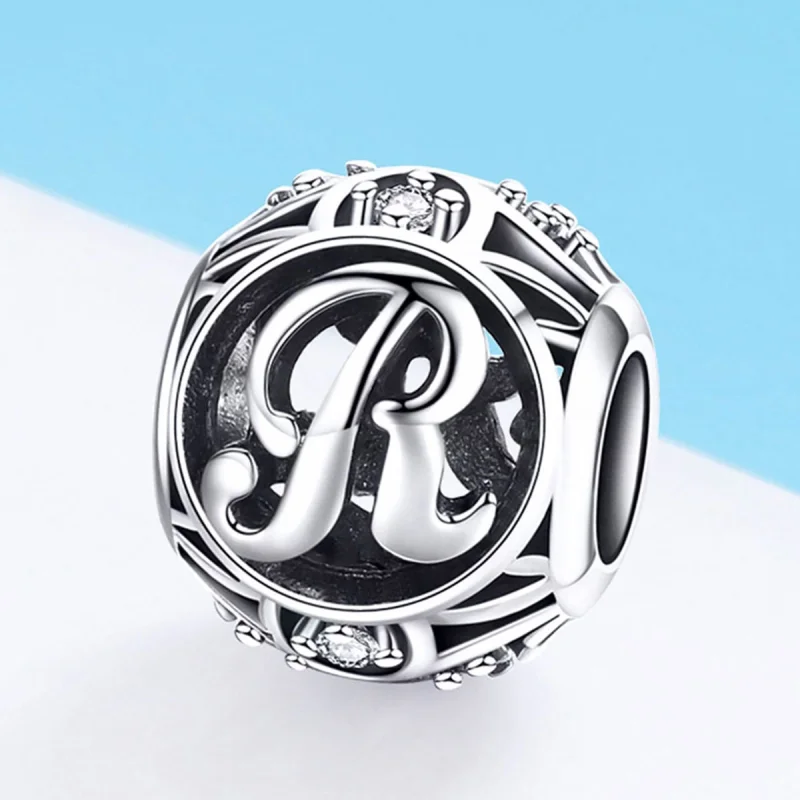(Bild für) Charm-Anhänger „Buchstabe R“ im Pandora-Stil - SCC738-R - Ansicht 2