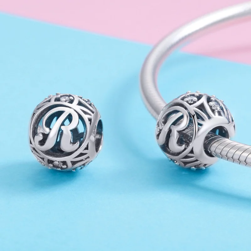 (Bild für) Charm-Anhänger „Buchstabe R“ im Pandora-Stil - SCC738-R - Ansicht 3