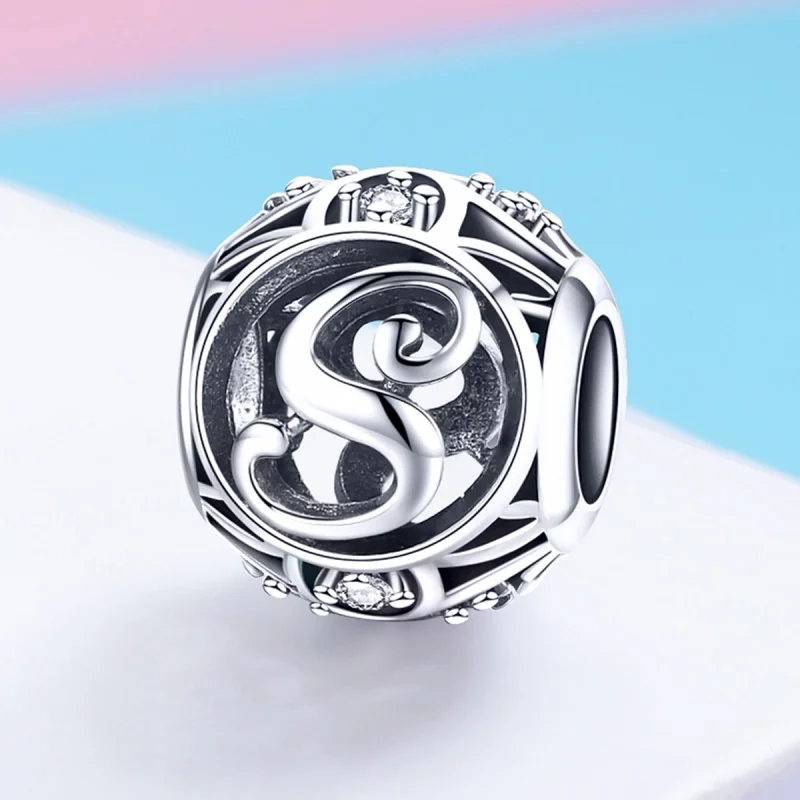 (Bild für) Charm-Anhänger „Buchstabe S“ im Pandora-Stil - SCC738-S - Ansicht 2