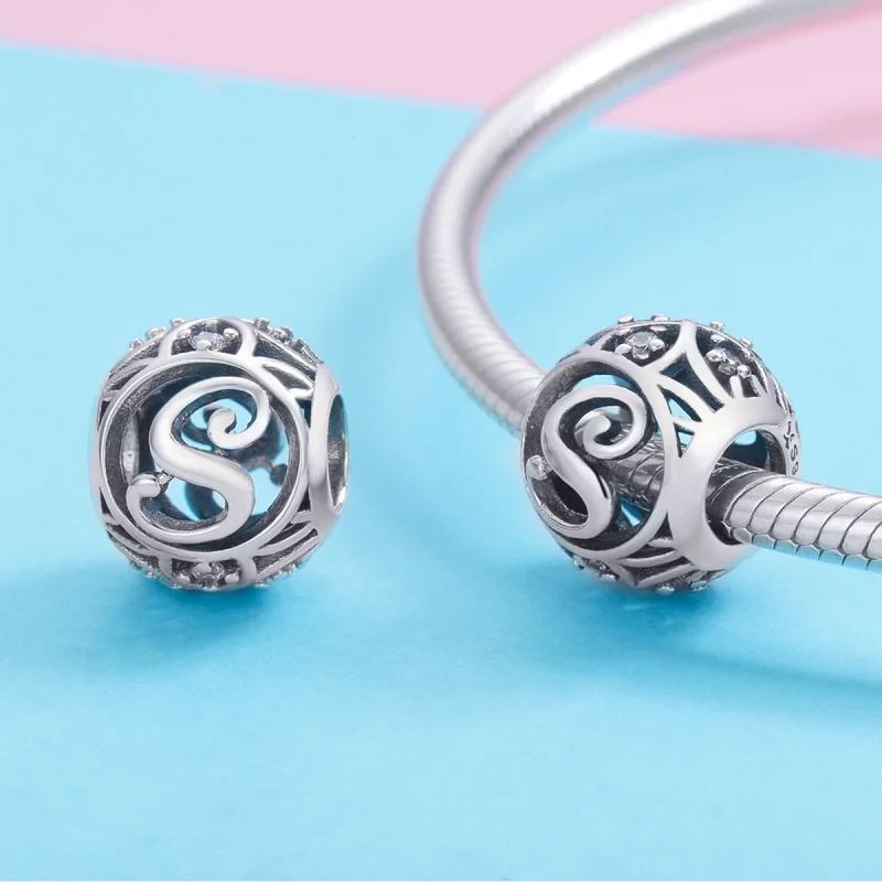 (Bild für) Charm-Anhänger „Buchstabe S“ im Pandora-Stil - SCC738-S - Ansicht 3