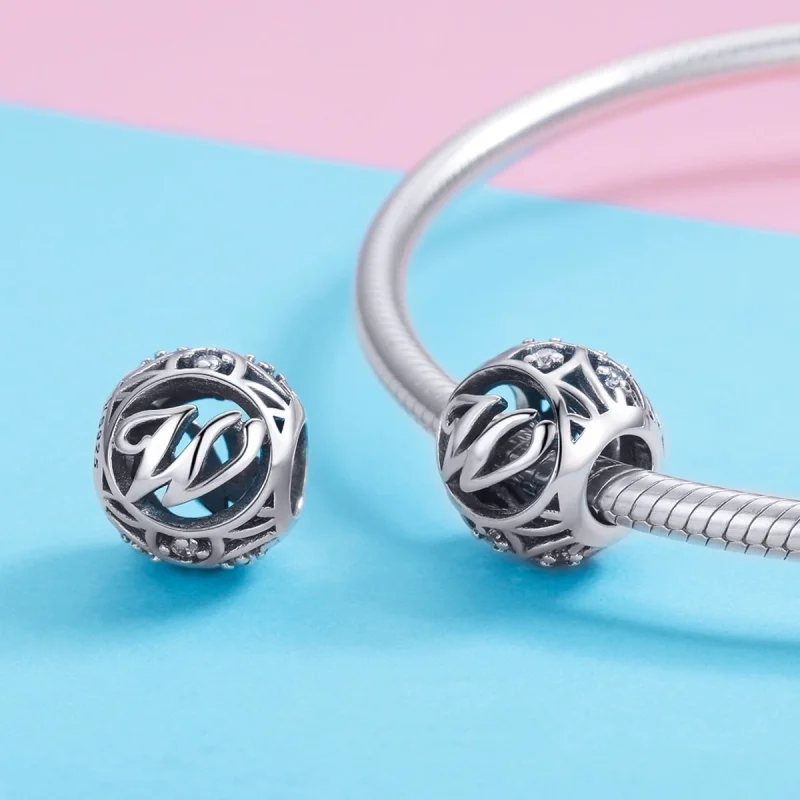 (Bild für) Charm-Anhänger „Buchstabe W“ im Pandora-Stil - SCC738-W - Ansicht 3