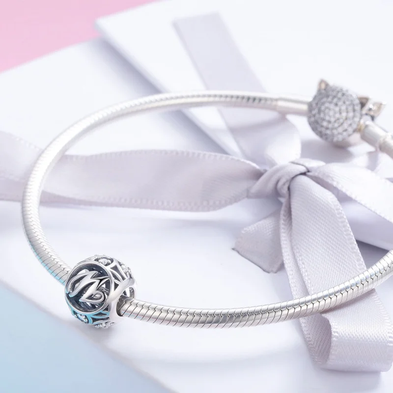 (Bild für) Charm-Anhänger „Buchstabe W“ im Pandora-Stil - SCC738-W - Ansicht 4