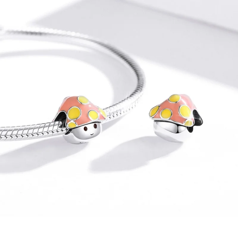 (Bild für) Charm-Anhänger „Bunte kleine Pilze“ im Pandora-Stil aus Silber - SCC1853 - Ansicht 4
