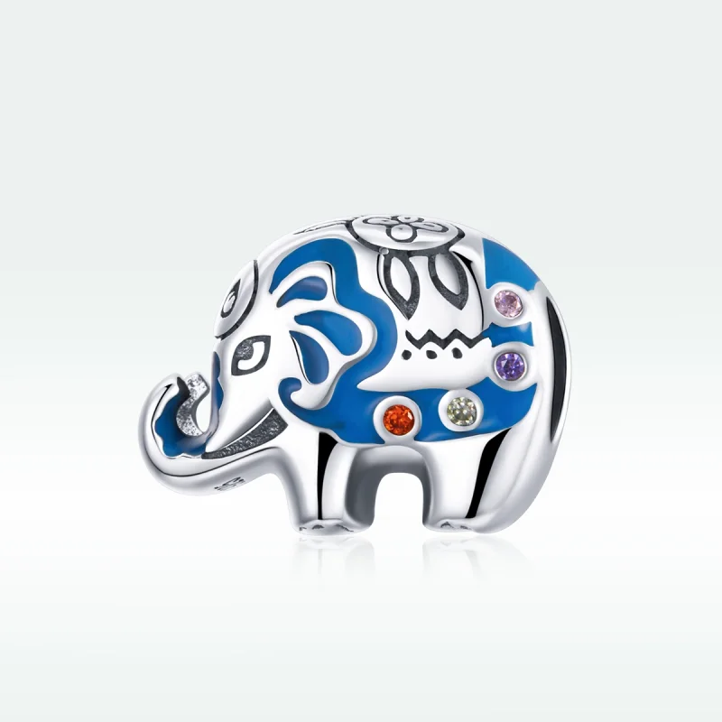 (Bild für) Charm-Anhänger „Bunter schöner Elefant“ im Pandora-Stil aus Silber - SCC1821 - Ansicht 5