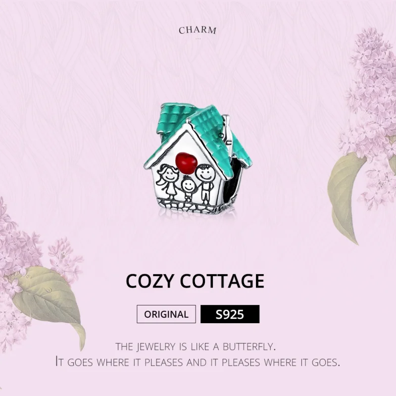 (Bild für) Charm-Anhänger „Cosy Cottage“ aus Silber im Pandora-Stil - SCC1518 - Ansicht 6