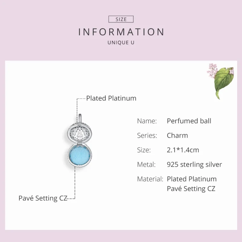 (Bild für) Charm-Anhänger „Duftende Kugel“ im Pandora-Stil aus Silber - SCC1198 - Ansicht 3