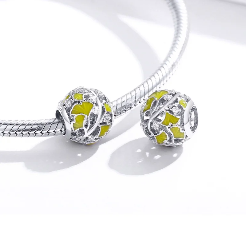 (Bild für) Charm-Anhänger „Eleganter Ginkgo-Blätter“ im Pandora-Stil aus Silber - BSC334 - Ansicht 4