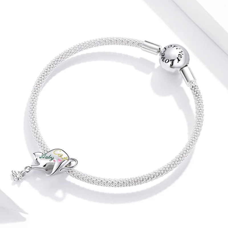(Bild für) Charm-Anhänger „Freche Katze“ aus Silber im Pandora-Stil - SCC1678 - Ansicht 3