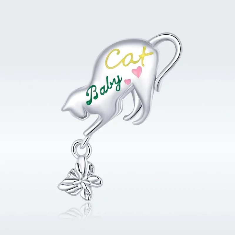(Bild für) Charm-Anhänger „Freche Katze“ aus Silber im Pandora-Stil - SCC1678 - Ansicht 5