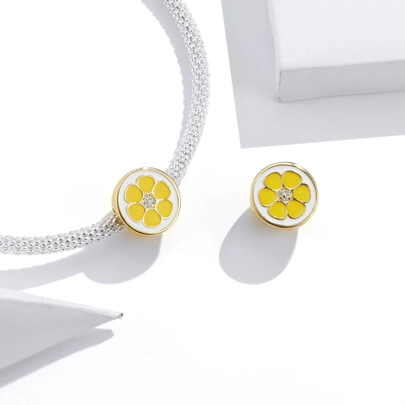 (Bild für) Charm-Anhänger „Frische Zitrone“ im Pandora-Stil aus Silber - SCC1590 - Ansicht 3