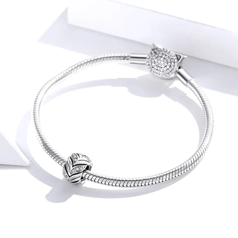 (Bild für) Charm-Anhänger „Glänzende Weizenohren“ im Pandora-Stil aus Silber - SCC1614 - Ansicht 3