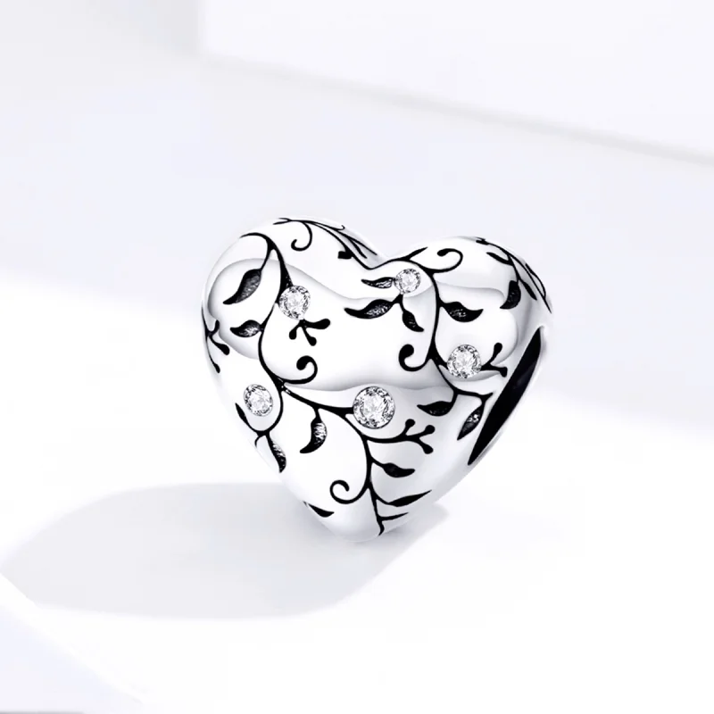 (Bild für) Charm-Anhänger im Pandora-Stil aus Silber mit Retro-Mustern - SCC1323 - Ansicht 2