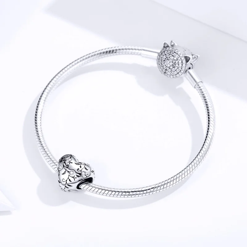 (Bild für) Charm-Anhänger im Pandora-Stil aus Silber mit Retro-Mustern - SCC1323 - Ansicht 3