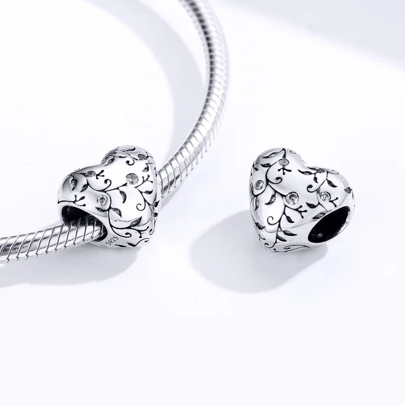 (Bild für) Charm-Anhänger im Pandora-Stil aus Silber mit Retro-Mustern - SCC1323 - Ansicht 4