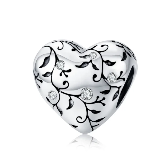 (Bild für) Charm-Anhänger im Pandora-Stil aus Silber mit Retro-Mustern - SCC1323