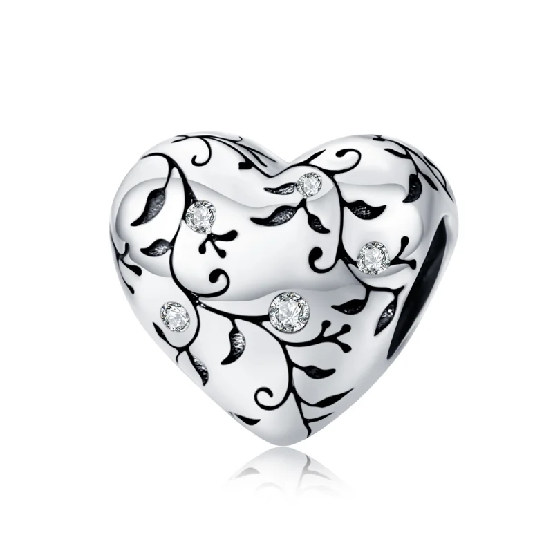 (Bild für) Charm-Anhänger im Pandora-Stil aus Silber mit Retro-Mustern - SCC1323