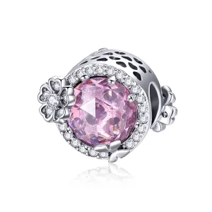 (Bild für) Charm-Anhänger im Pandora-Stil in Silber mit rosa Geschmack - SCC904