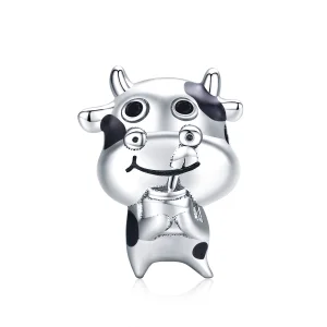 (Bild für) Charm-Anhänger „Kleine Kuh“ im Pandora-Stil aus Silber - SCC1574