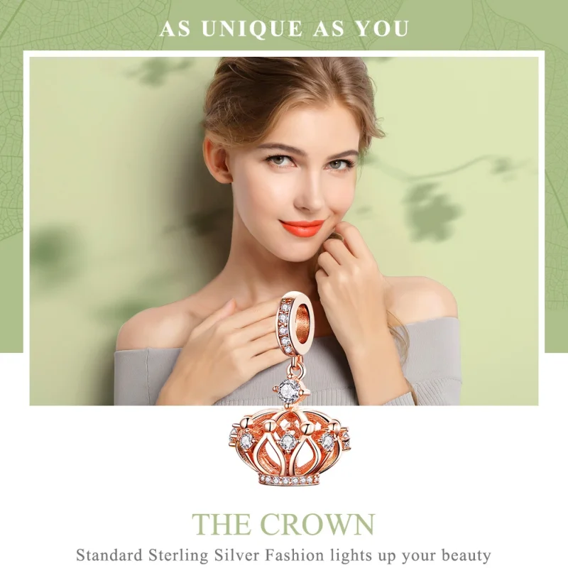 (Bild für) Charm-Anhänger „Königliche Krone“ im Pandora-Stil aus Roségold - SCC1121 - Ansicht 2
