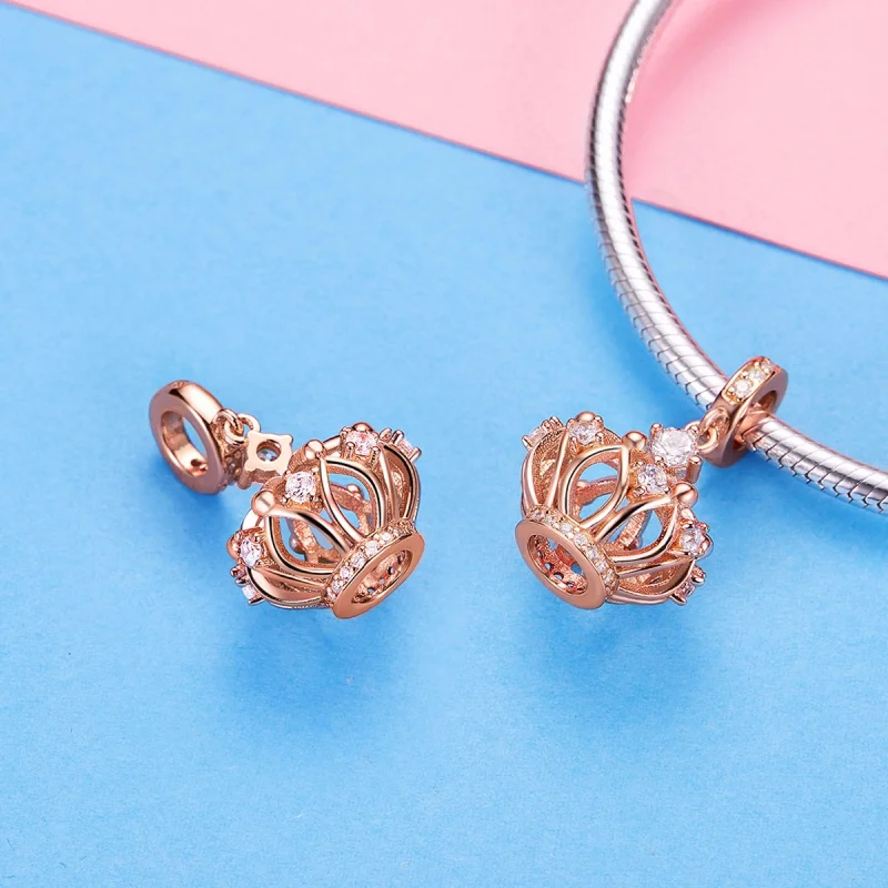 (Bild für) Charm-Anhänger „Königliche Krone“ im Pandora-Stil aus Roségold - SCC1121 - Ansicht 4