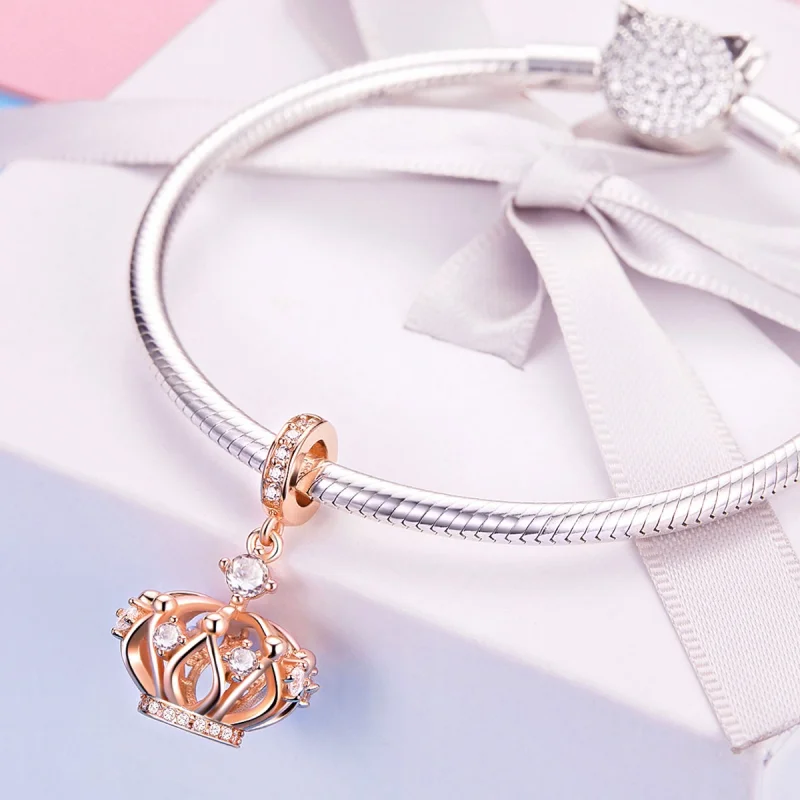 (Bild für) Charm-Anhänger „Königliche Krone“ im Pandora-Stil aus Roségold - SCC1121 - Ansicht 5