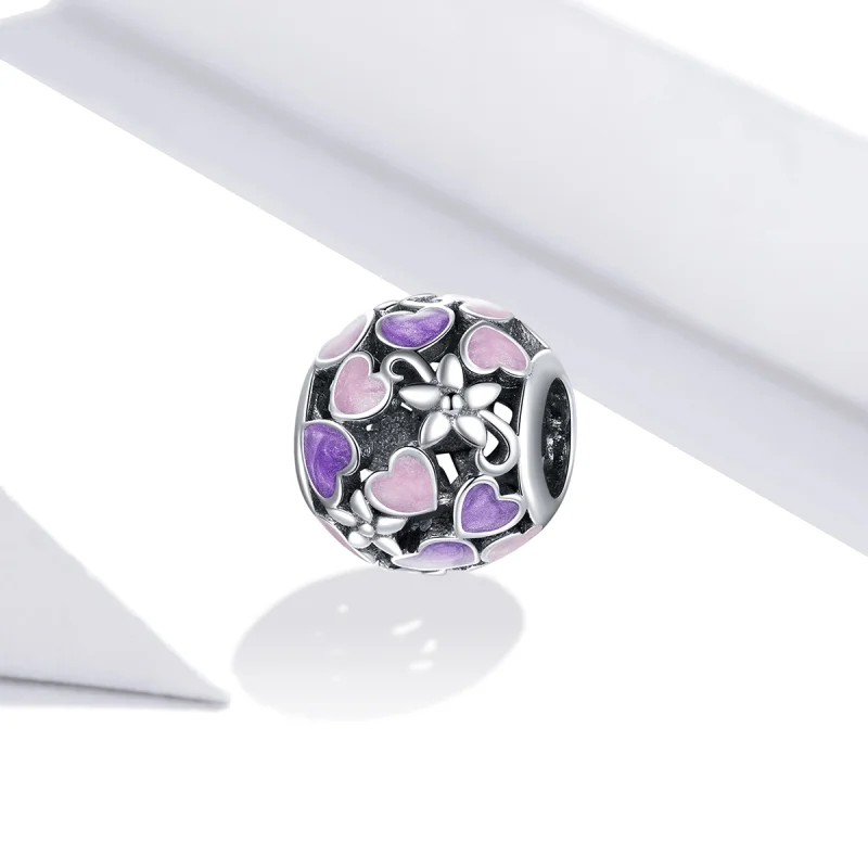 (Bild für) Charm-Anhänger „Liebesblumen“ im Pandora-Stil aus Silber - SCC1798 - Ansicht 2
