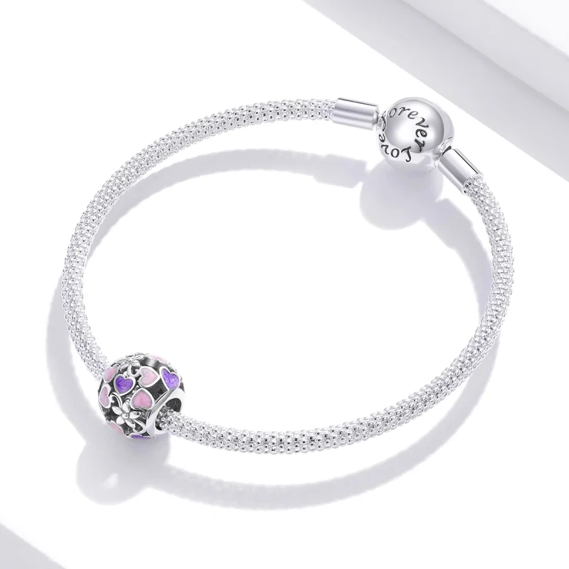 (Bild für) Charm-Anhänger „Liebesblumen“ im Pandora-Stil aus Silber - SCC1798 - Ansicht 3