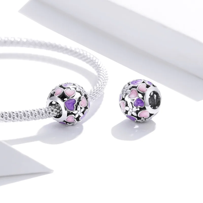 (Bild für) Charm-Anhänger „Liebesblumen“ im Pandora-Stil aus Silber - SCC1798 - Ansicht 4