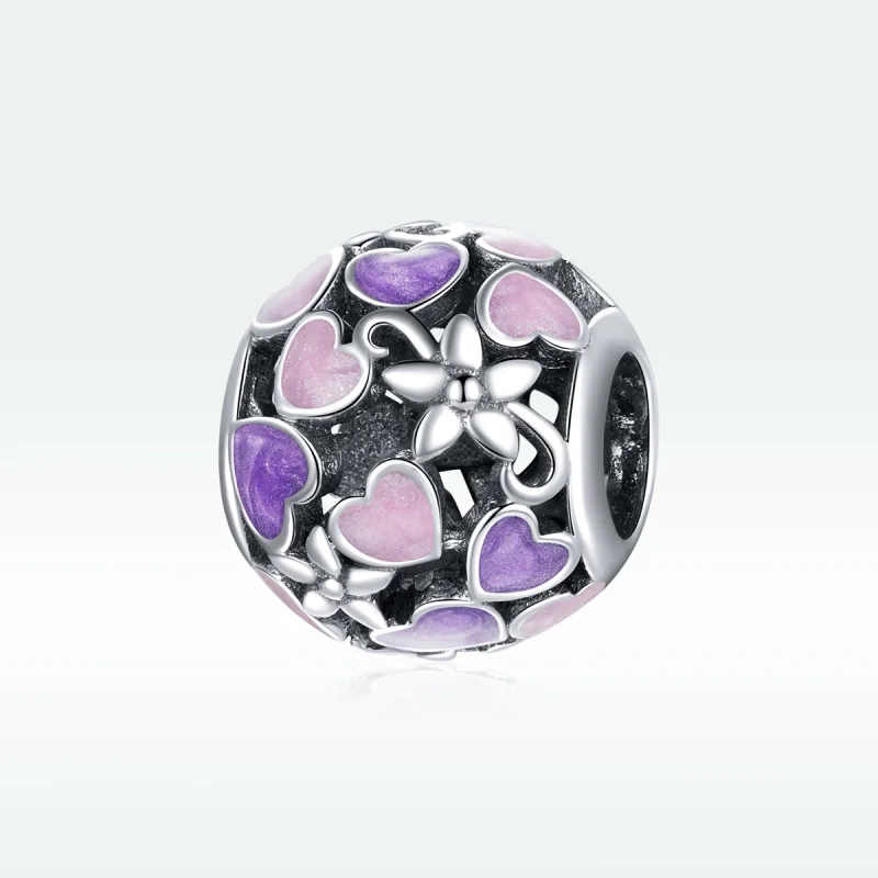 (Bild für) Charm-Anhänger „Liebesblumen“ im Pandora-Stil aus Silber - SCC1798 - Ansicht 5