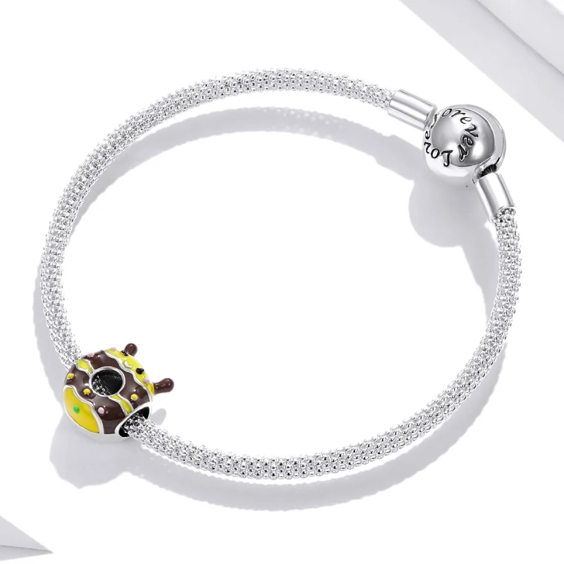 (Bild für) Charm-Anhänger „Little Bee Donuts“ im Pandora-Stil - SCC1878 - Ansicht 3