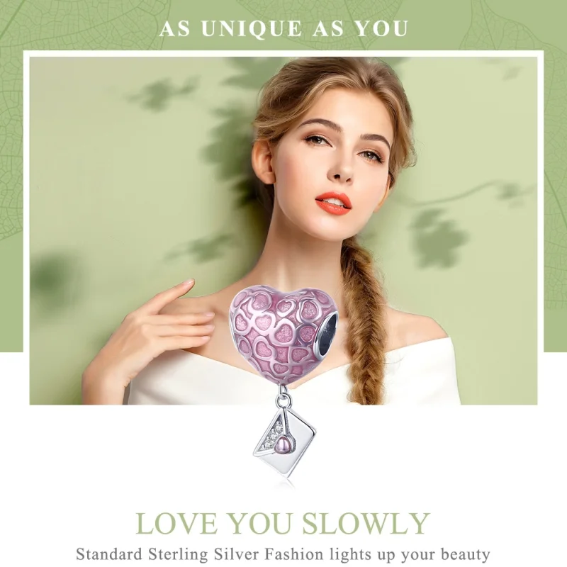 (Bild für) Charm-Anhänger „Love You Slowly“ aus Silber im Pandora-Stil - SCC1080 - Ansicht 2